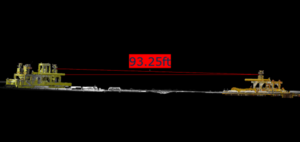 Lidar Metrology Horizontal distance Hub to Hub = 93.25ft